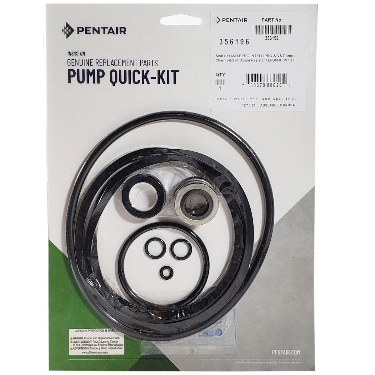 356196 Pentair Max-E-Pro IntelliPro VS Pumps Seal Kit by Pool Supply Depot