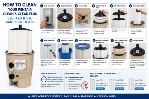 How to Clean Your Pentair Clean & Clear Plus Cartridge Filter — 320, 420 & 520 Models