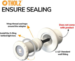 Tholz® RGB Pool Light (Replacement for Pentair® MicroBrite® / GloBrite®), 10W, 12VAC, 50' Cord – Inground Pool – High Brightness – Easy Install