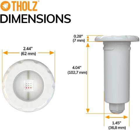 Tholz® RGB Pool Light (Replacement for Pentair® MicroBrite® / GloBrite®), 10W, 12VAC, 50' Cord – Inground Pool – High Brightness – Easy Install