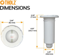 Tholz® RGB Pool Light (Replacement for Pentair® MicroBrite® / GloBrite®), 10W, 12VAC, 50' Cord – Inground Pool – High Brightness – Easy Install