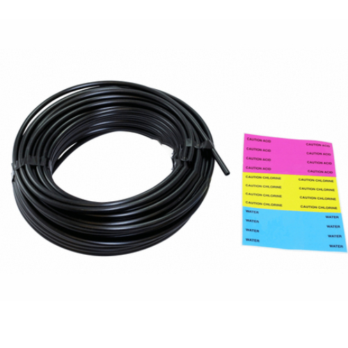 Pentair Intellichem 100FT 1/4" Black Tubing for Chemical Injection with Labels | 522446 by Pool Supply Depot