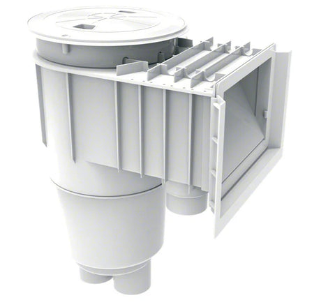 AquaStar Flow Star Water Bonded Skimmer with Water Stop Face, Float Assembly, Basket, Lid and Adjustable Collar, White | SKR15101
