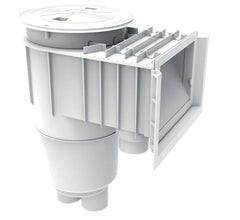 AquaStar Flow Star Water Bonded Skimmer with Water Stop Face, Float Assembly, Basket, Lid and Adjustable Collar, White | SKR15101