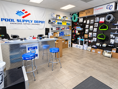 Pool Supply Depot showroom and parts counter in Henderson, NV