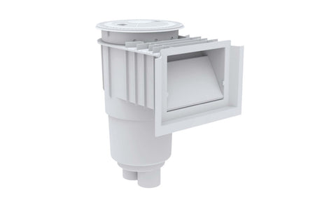 AquaStar Flow Star Water Bonded Skimmer with Water Stop Face, Float Assembly, Basket, Lid and Adjustable Collar, White | SKR15101