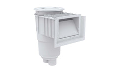 AquaStar Flow Star Water Bonded Skimmer with Water Stop Face, Float Assembly, Basket, Lid and Adjustable Collar, White | SKR15101