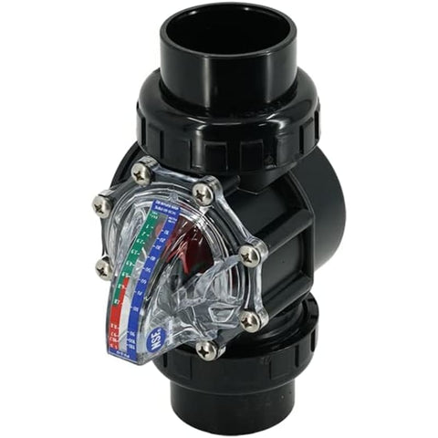 FlowVis FV-2 Flow Meter with Check Valve for 2" Schedule 40 PVC