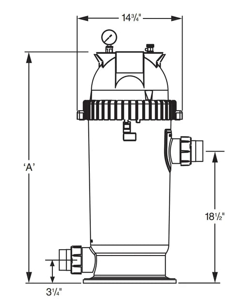 Jandy CS Series Cartridge Filter, Single Cartridge, 200 sq. ft | CS200