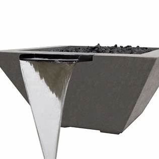 Magicflame Fire/Wtr Bowl Square Pewter 32"(2 Week Build Date) | 580186