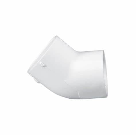 2" White SCH40 PVC 45 Degree Elbow Socket - BOX 25 | 417-020bc