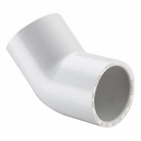 2" White SCH40 PVC 45 Degree Elbow Socket - BOX 25 | 417-020bc