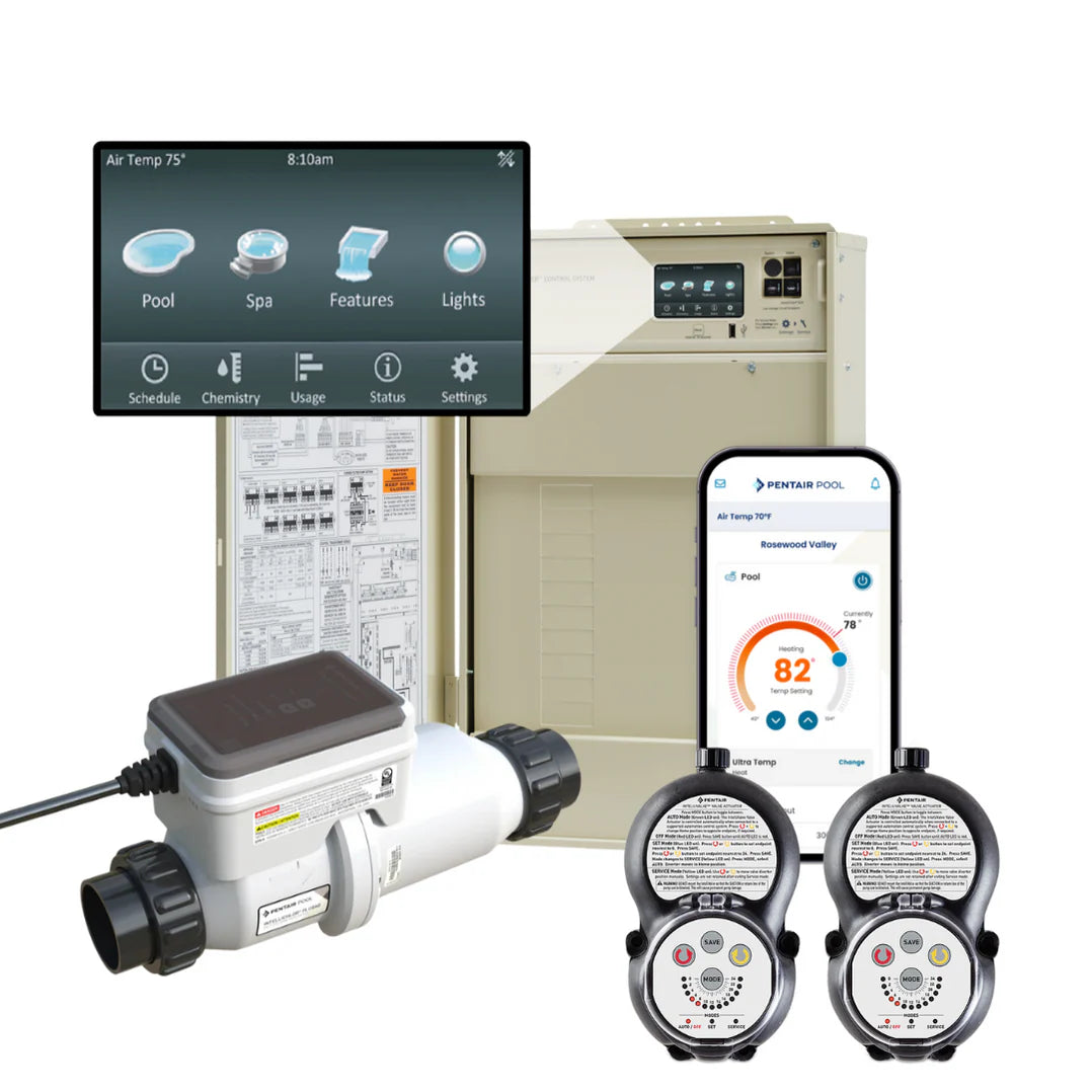 Pentair IntelliCenter i8PS Pool/Spa System with Load Center, WiFi Link, IntelliChlor Plus40 Salt Cell, Two IntelliValve Actuators | 523961 by Pool Supply Depot