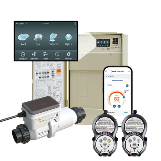 Pentair IntelliCenter i8PS Pool/Spa System with Load Center, WiFi Link, IntelliChlor Plus40 Salt Cell, Two IntelliValve Actuators | 523961 by Pool Supply Depot