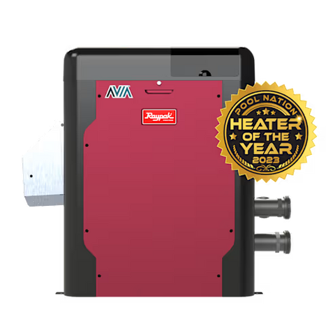 Raypak P-R404A-EN-C Low NOx Avia Natural Gas Heater, 399K BTU, Polymer Headers, Copper Exchanger, 135 lbs, 3/4” NPT, 2” Buttress, Built-in Wi-Fi | 018033