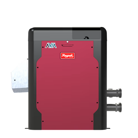 Raypak P-R404A-EN-C Low NOx Avia Natural Gas Heater, 399K BTU, Polymer Headers, Copper Exchanger, 135 lbs, 3/4” NPT, 2” Buttress, Built-in Wi-Fi | 018033