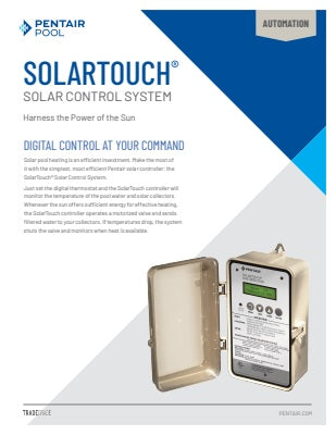 Pentair SolarTouch Solar Control System, Power Center/Control Panel, 3-Way Solar drain-down, 2 Temp Sensors (20' water, 40" solar) | 521592