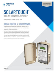 Pentair SolarTouch Solar Control System, Power Center/Control Panel, 3-Way Solar drain-down, 2 Temp Sensors (20' water, 40