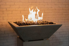 Magicflame Fire/Wtr Bowl Square Pewter 32