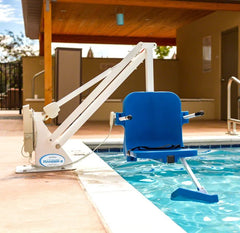 Aqua Creek Ranger 2 ADA Pool Lift, 350 lb Capacity, White Frame with Blue Seat, No Anchor | F-RNGR2
