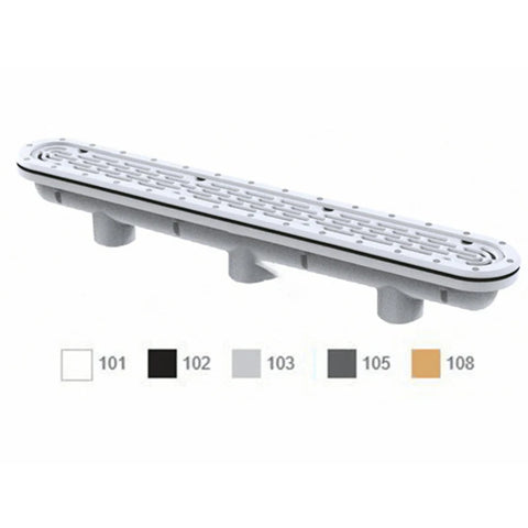 Aquastar White Channel Drain With 3 , 32" | 32CDFL101