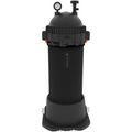A black AquaStar Swimming Pool Pipeline Cartridge Filter system.