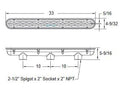 AquaStar White Channel Anti-Entrapment Suction Drain 32 Inch | 32CDFL101 - product image 2