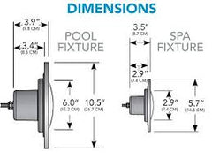 J&J Electronics Color Splash XG LED Pool Fixture, 500 W Equivalent, 120V, 58W, 847Lm, RGB, 100' Cord, SwimQuip | LPL-F2CW-120-100-P