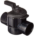 Pentair 263027 2-way CPVC pool diverter valve with black handle and 2-inch by 2.5-inch slip connections.