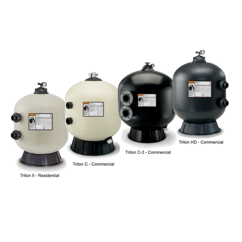 Pentair Triton C-3 Series TR140C-3 36" Fiberglass Side Mount Sand Filter without Valves, Black, 7.06 sq. ft, 925 lbs Sand, 106 GPM, 50,880 Gallons | 140342