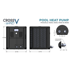 Raypak 138K BTU Crosswind V 8550 Heat Pump with Wi-Fi | TWPH-8550EHT08