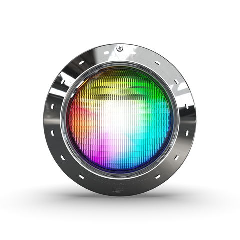 Jandy Infinite WaterColors Niched Pool LED Lights, RGBW Infinite WaterColors, 14 V, 50W, 100' Cord, Stainless Steel Face Ring | IWCP50W100