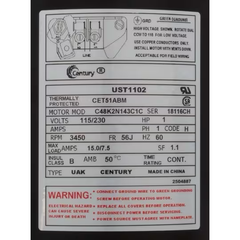 Century Pool Pump Motor, Threaded Shaft, 1HP 56J | UST1102
