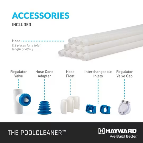 Hayward The PoolCleaner 4 Wheel Suction Cleaner, White | W3PVS40JST