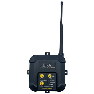 Jandy IQPUMP01 variable-speed pool pump controller with antenna, front view on a white background.