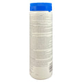 Rear label of Pool Season 47251300 2 lb chlorinating concentrate bottle showing directions, precautions and barcode.