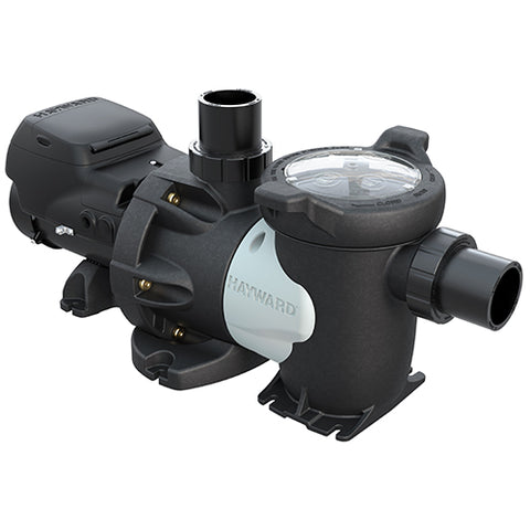 Hayward HCP30503 commercial pool pump viewed from the opposite side, showing the strainer housing and motor.