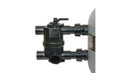 Jandy BWVL-NVL-75 backwash valve connected to a pool filter with union fittings, installation example.