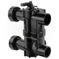 Opposite-side view of the Jandy BWVL-NVL backwash valve showing two plumbing ports and filter unions.