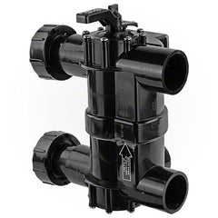 Opposite-side view of the Jandy BWVL-NVL backwash valve showing two plumbing ports and filter unions.
