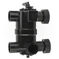 Side view of the Jandy BWVL-NVL backwash valve showing the valve body, handle, plumbing ports and unions.