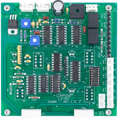 Pentair PCLX80 Compool LX80 replacement circuit board, component side showing electronic components and connectors.