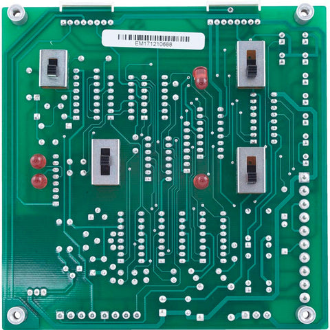 Pentair PCLX80 Compool LX80 circuit board, reverse side showing switches, indicator LEDs and circuit traces.