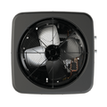 Top view of Raypak Crosswind V TWPH-4550EHT08 heat pump showing the fan and protective grille.