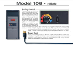Raypak P-R106A-An-C Analog Control Natural Gas Heater, 105K Btu, 120V | 014779