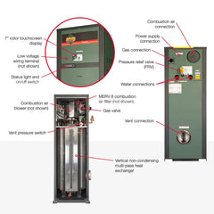 Raypak MVB® P-504A Natural Gas Vertical Pool Heater with H-Bypass 500K BTU | 014371