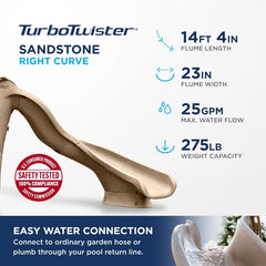 SR Smith TurboTwister Pool Slide, Left Turn, Sandstone | 688-209-58223