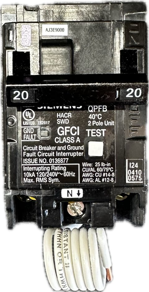 Siemens 2-Pole 20AMP GFCI Circuit Breaker | QF220