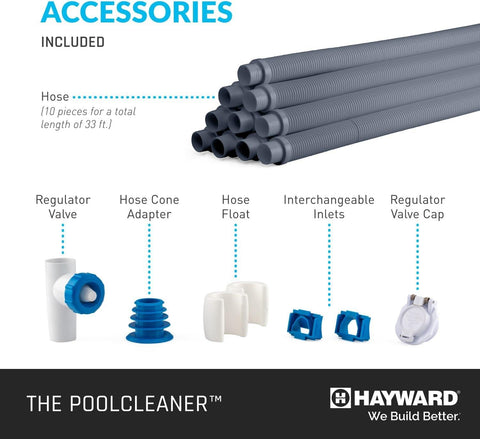 Hayward 33" Hose Replacement Kit with 1 Leader Hose and 9 Connector Hoses, White | PVCHK1900WH